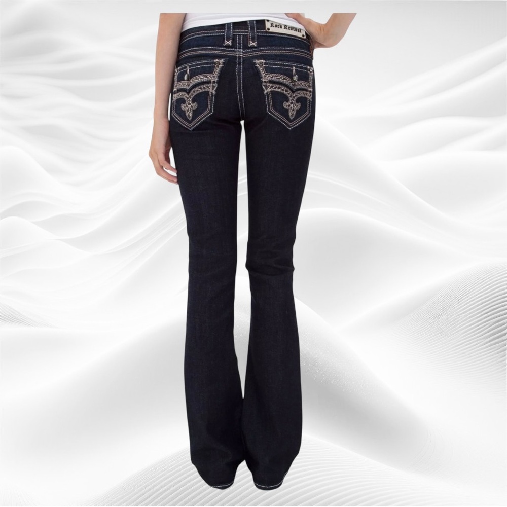 Rock Revival Adorna Low‎ Rise Boot Cut Dark Stretch 28X31.5 NWOT